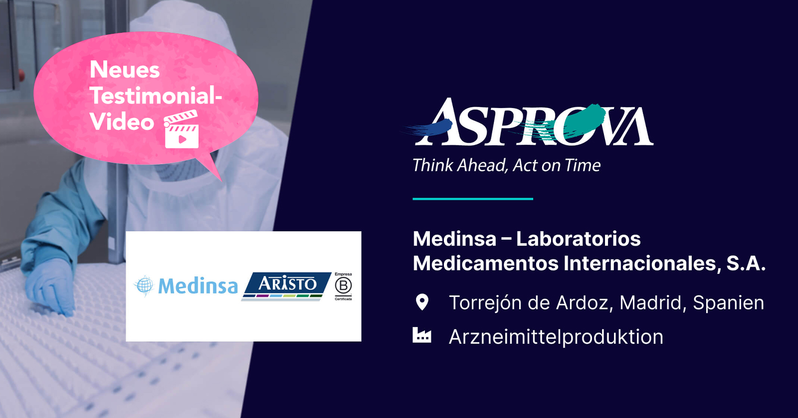 Neues Testimonial-Video: Medinsa x Asprova APS